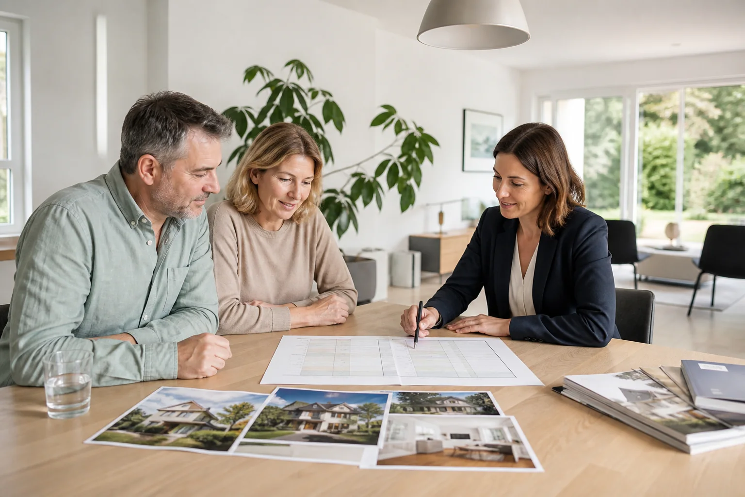 Hauseigentümer besprechen sachliche Grundlagen für einen Immobilienpreis